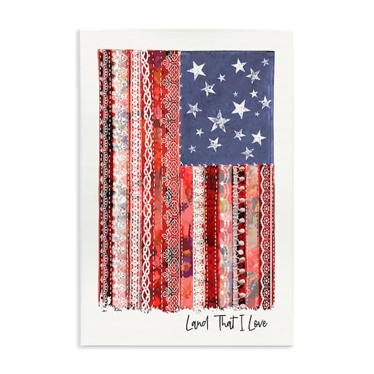 Stupell Industries Land That I Love Phrase Macram� American Flag Wall Plaque Art